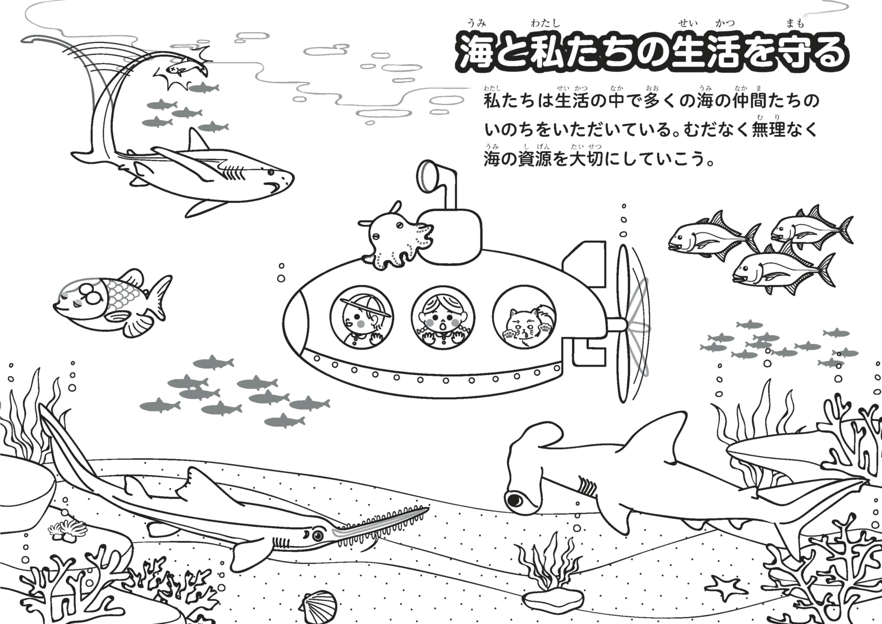 サメぬりえ 完成しました 魚食普及推進センター 一般社団法人 大日本水産会